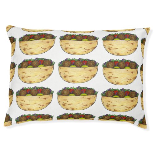 Falafel Pita Sandwich Food Foodie Print Dog Bed