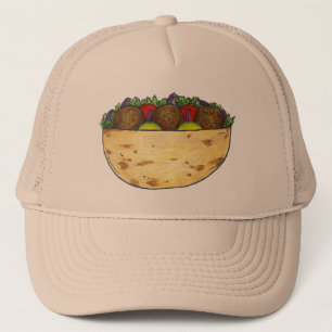 Falafel Pita Sandwich Mediterranean Food Foodie Trucker Hat