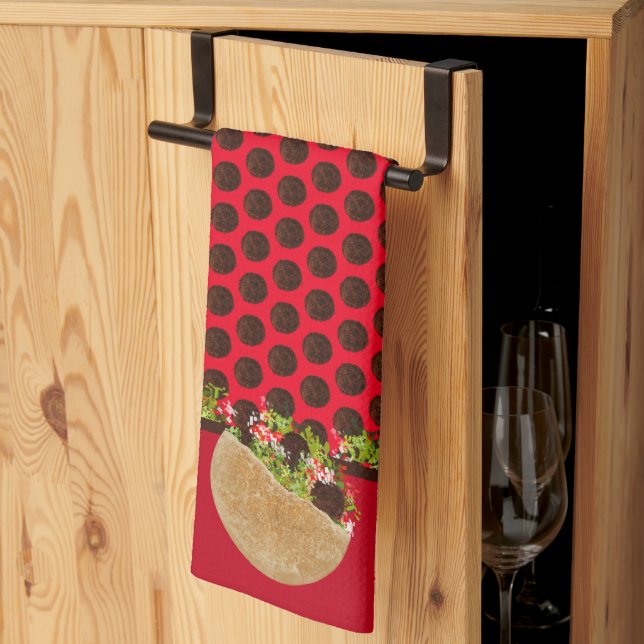Falafel Sandwiches Kitchen Towel (Thirds Fold)