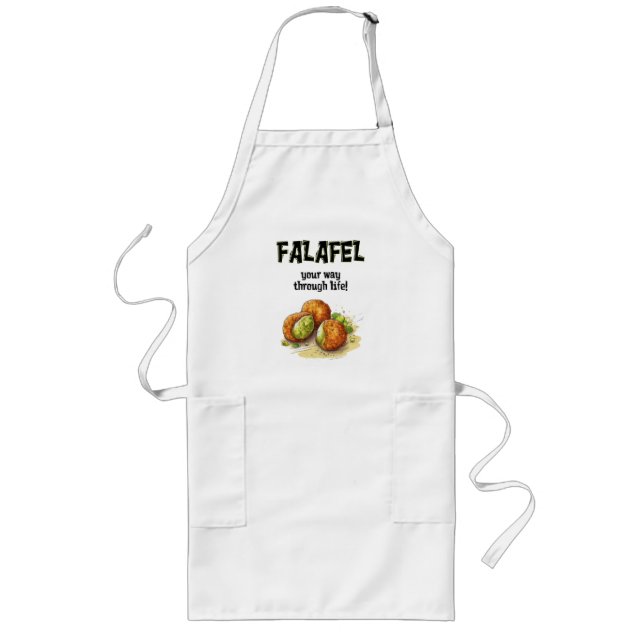 Falafel Your Way Through Life! فلافل اكل عربي Long Apron (Front)