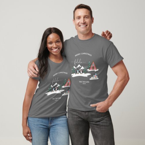 Falala Cute Penguin Christmas Couple T_Shirt