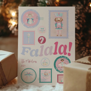 Falala Groovy Nutcracker Pastel Christmas Holiday Card