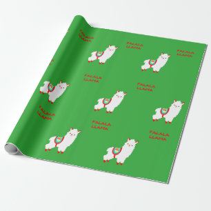 FaLaLa Llama Pattern Wrapping Paper
