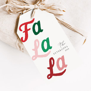 Falala Modern Retro Vibrant Plaid Christmas Gift Tags