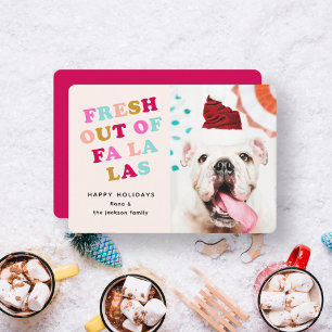Falala   Retro Christmas Holiday Pet Dog Cat Photo Card