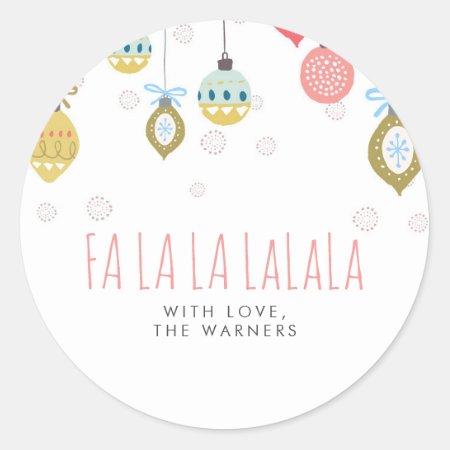 Falalala Christmas Classic Round Sticker