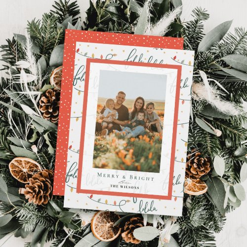 Falalala Christmas Lights Holiday Photo Card