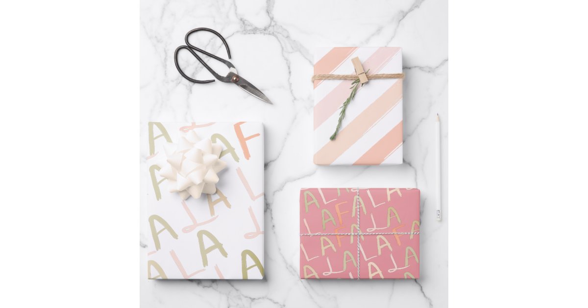 FALALALALA Pink Christmas Recycled Wrapping Paper – MASU