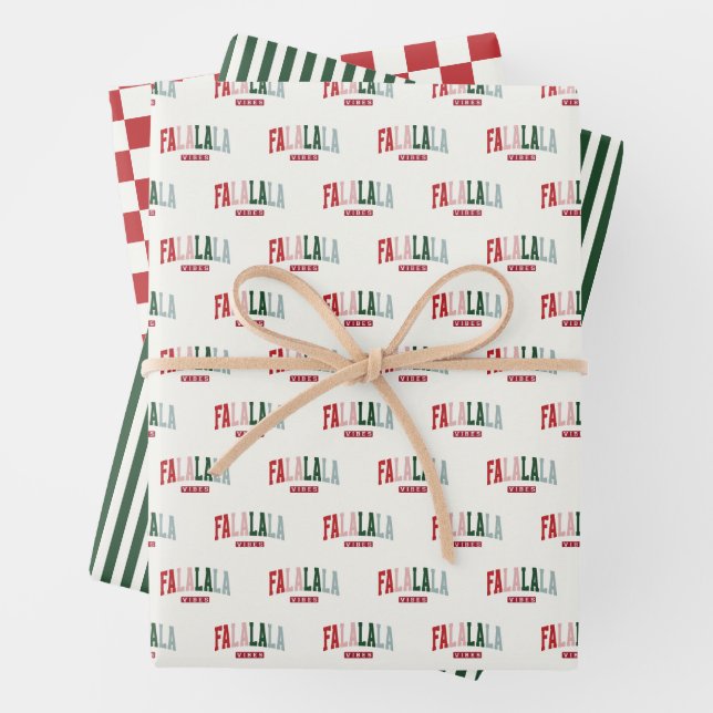 FALALALA VIBES Holiday Wrapping Paper Sheets (In situ)