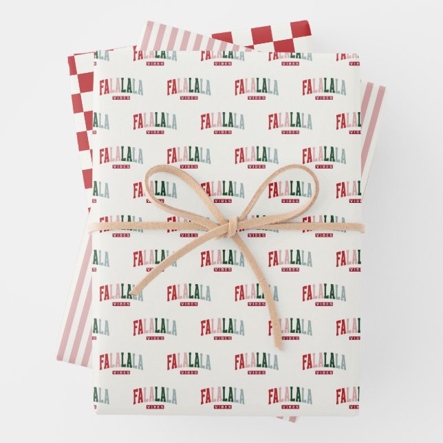 FALALALA VIBES Holiday Wrapping Paper Sheets (In situ)