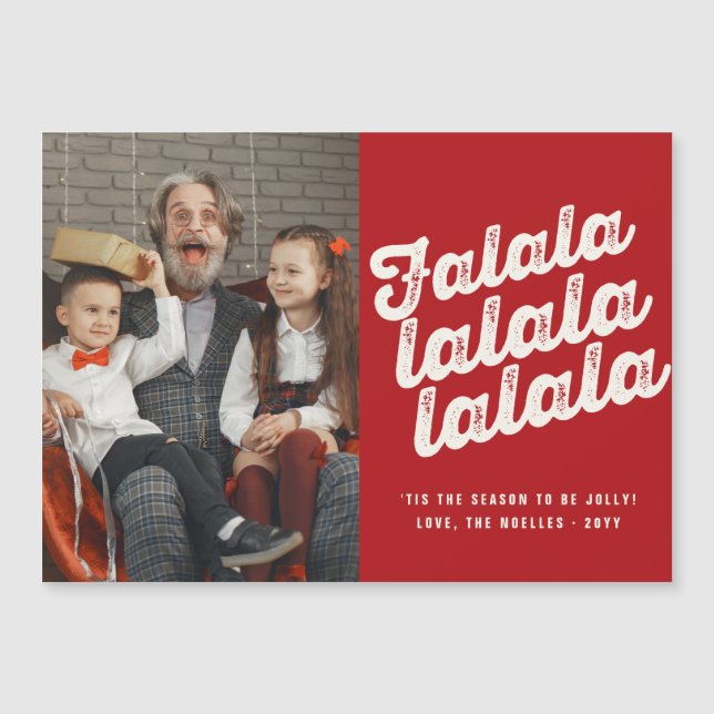 Falalalala Bold Script Fun Classic Christmas Photo (Front)