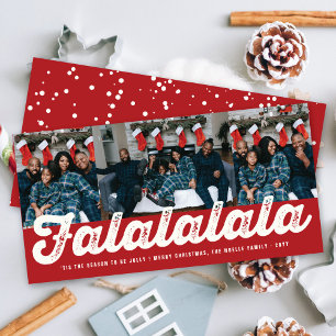 Falalalala Bold Script Fun Classic Christmas Photo Holiday Card