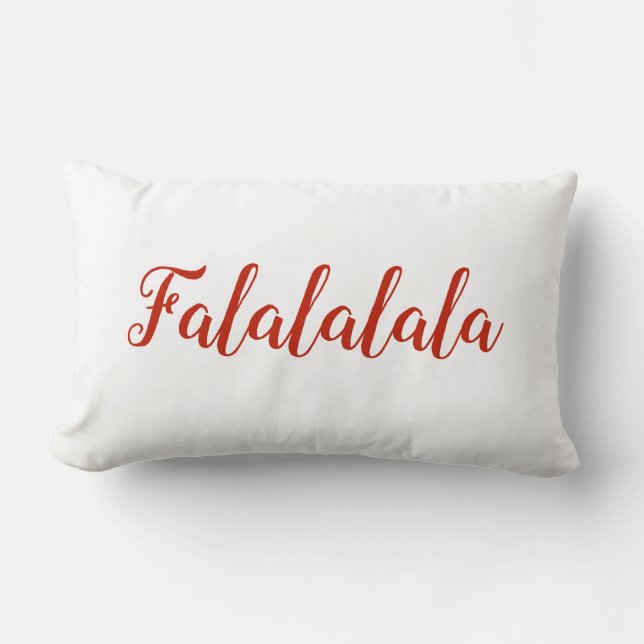 Falalalala Christmas Song Lumbar Pillow (Front)