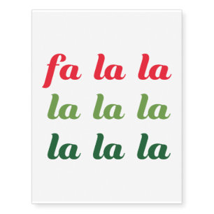 Falalalala Funny Xmas Rhythm Christmas Gift Temporary Tattoos