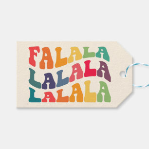 Falalalala Groovy Wavy Colorful Christmas Gift Tags
