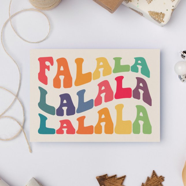 Falalalala Groovy Wavy Colorful Christmas Holiday Card (Creator Uploaded)