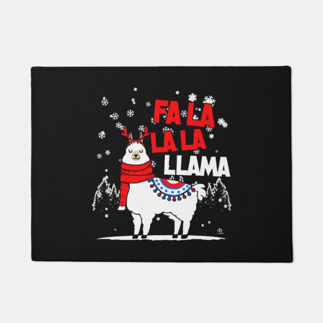 Falalalala Llama Christmas gift Doormat (Front)