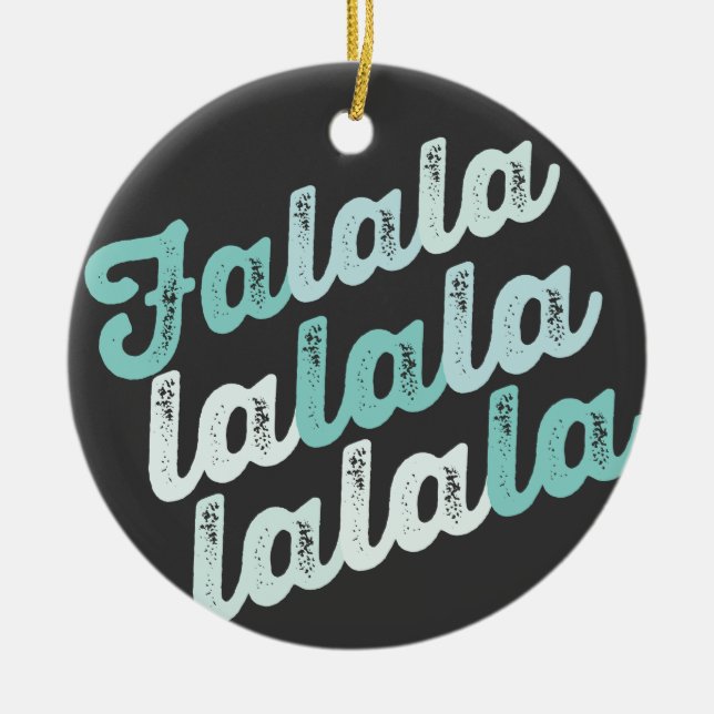 Falalalala Mint Ombre Bold Script Photo Christmas Ceramic Ornament (Front)
