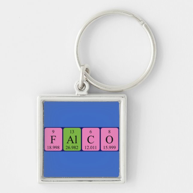 Falco periodic table name keyring (Front)