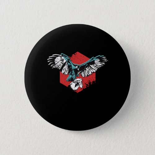 Falcon Bird Animal Lover Flying Pet Wings Gift Button