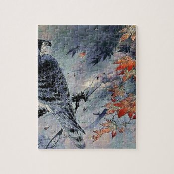 Falcon Bird Japanese Print Jigsaw Puzzle by EDDESIGNS at Zazzle