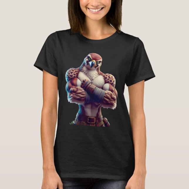 Falcon Flexing Fan Lover Bodybuilding Gym Workout  T-Shirt (Front)