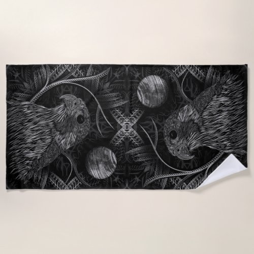 Falcon Full Moon Beach Towel