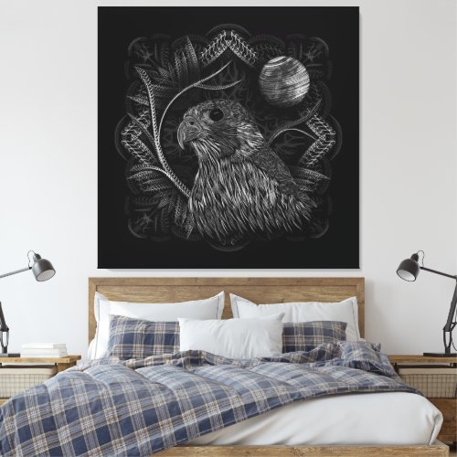 Falcon Full Moon Canvas Print
