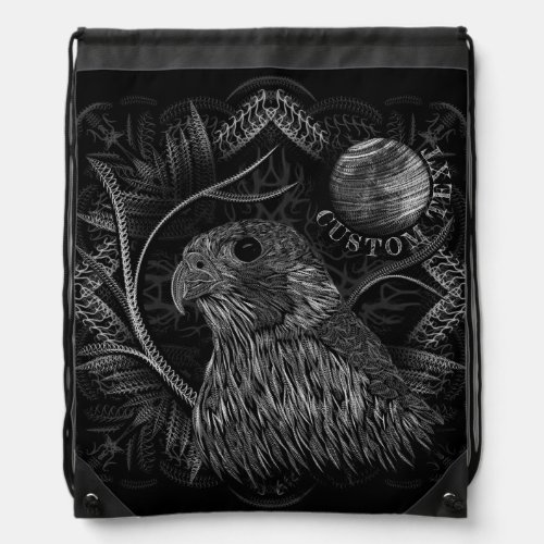 Falcon Full Moon Drawstring Bag