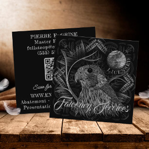 Falcon Full Moon Falconry Square Business Card