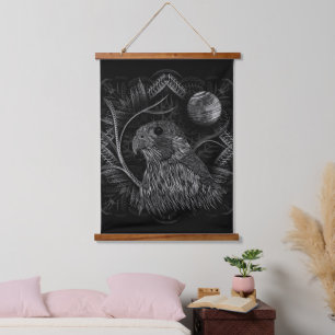 Falcon Full Moon Hanging Tapestry
