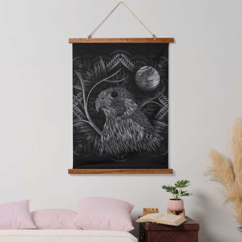 Falcon Full Moon Hanging Tapestry