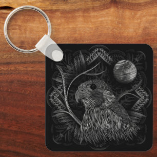 Falcon Full Moon Keychain