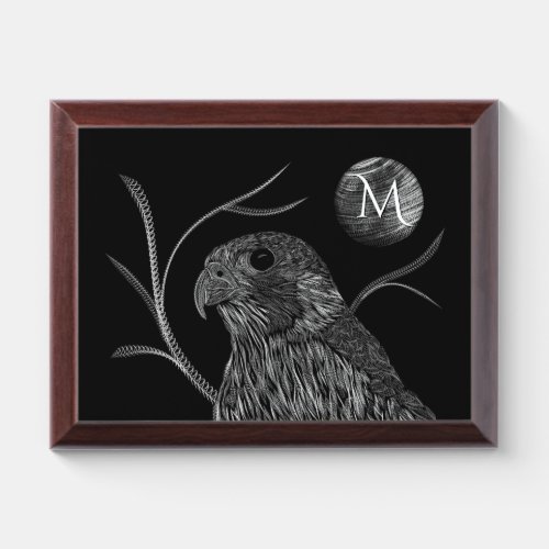 Falcon Full Moon Monogram Black Award Plaque