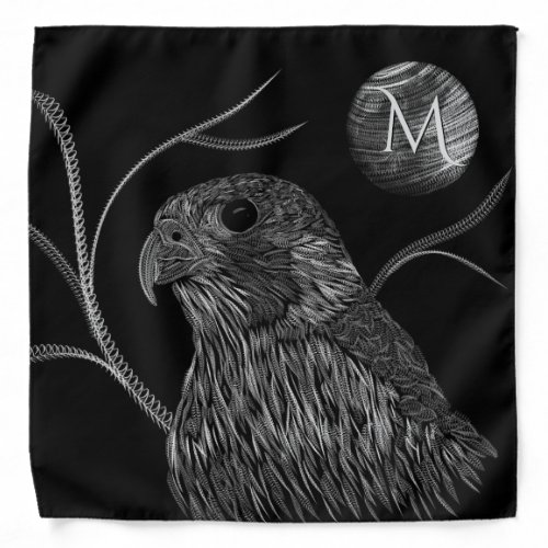 Falcon Full Moon Monogram Black Bandana