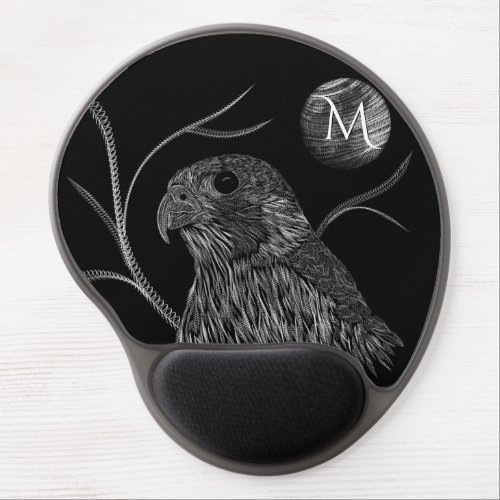 Falcon Full Moon Monogram Black Gel Mouse Pad