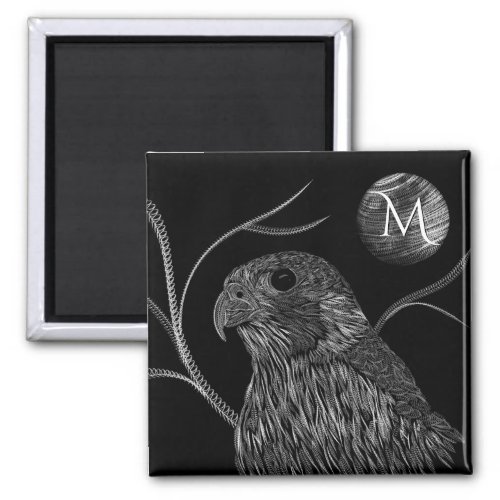 Falcon Full Moon Monogram Black Magnet