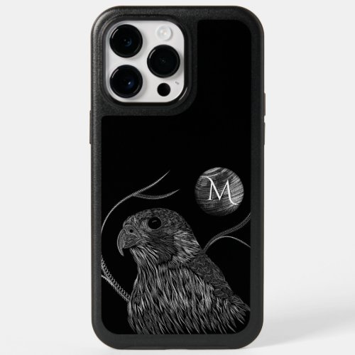 Falcon Full Moon Monogram Black OtterBox iPhone 14 Pro Max Case