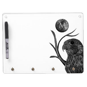 Falcon Full Moon Monogram Dry Erase Board With Keychain Holder