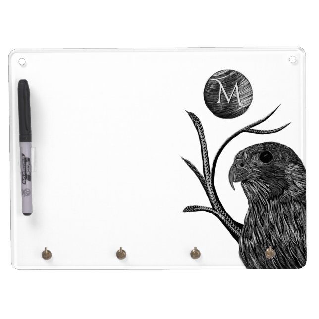 Falcon Full Moon Monogram Dry Erase Board With Keychain Holder (Front)