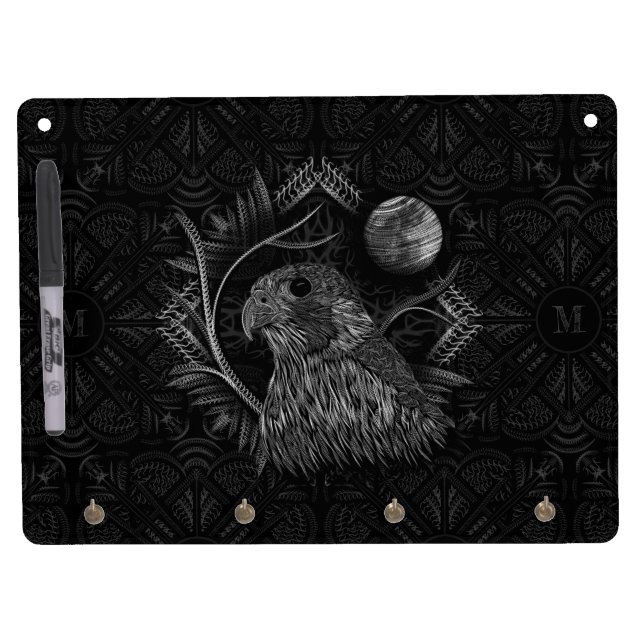 Falcon Full Moon Monogram Dry Erase Board With Keychain Holder (Front)