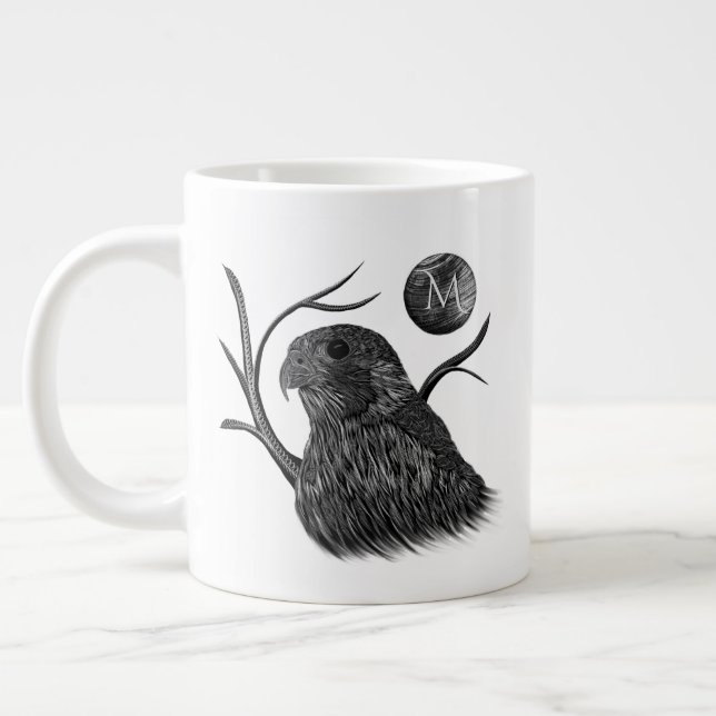 Falcon Full Moon Monogram Giant Coffee Mug (Left)