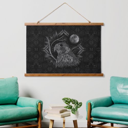 Falcon Full Moon Monogram Hanging Tapestry