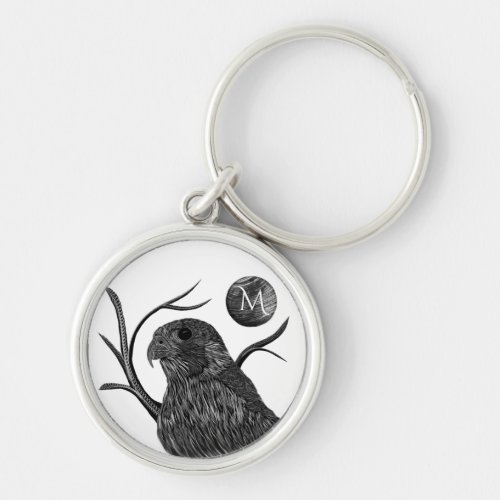 Falcon Full Moon Monogram Keychain