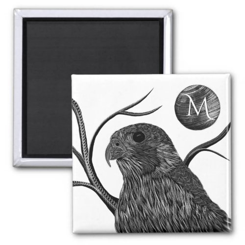 Falcon Full Moon Monogram Magnet