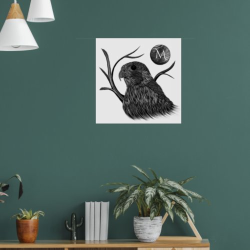 Falcon Full Moon Monogram Poster