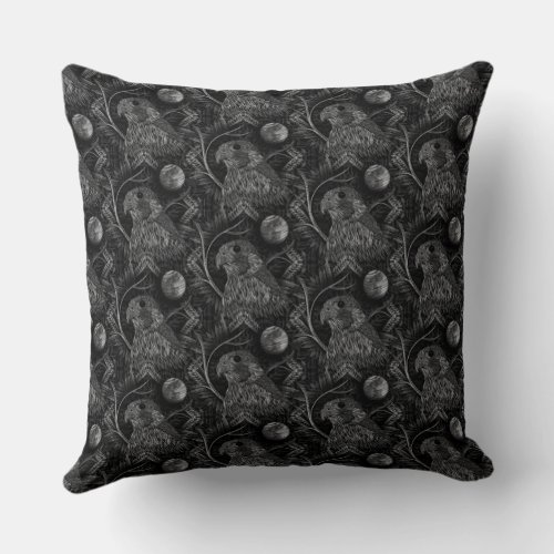 Falcon Full Moon Pattern Throw Pillow