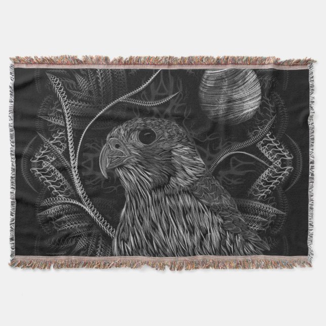 Falcon Full Moon Throw Blanket (Front)