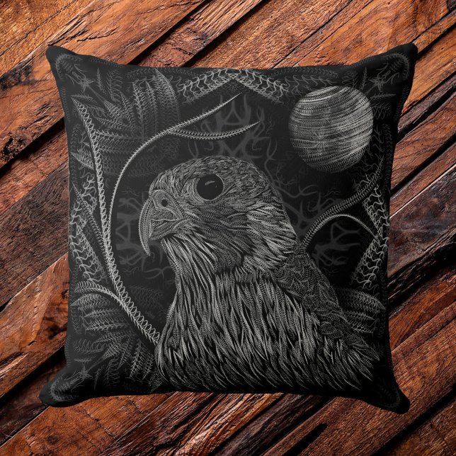 Falcon Full Moon Throw Pillow (Creator Uploaded)
