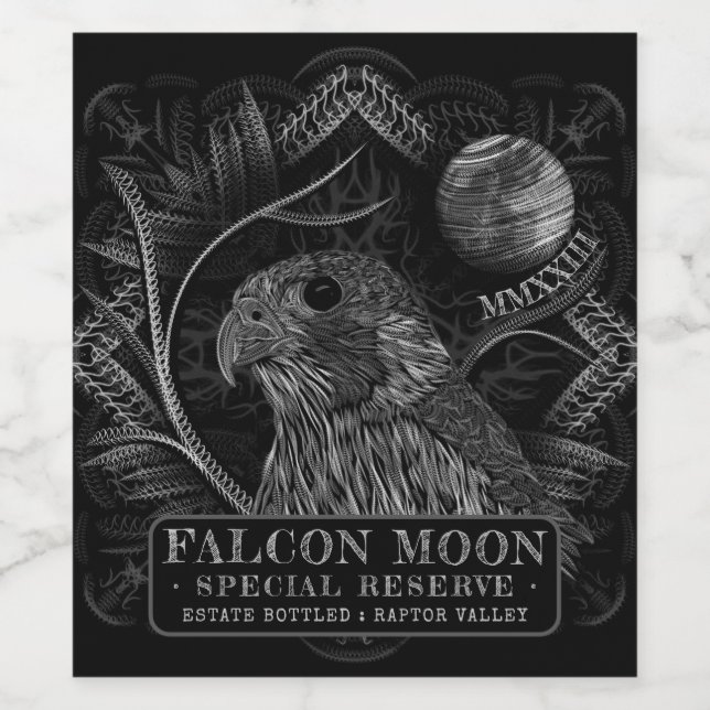 Falcon Full Moon Wine Label (Single Label)